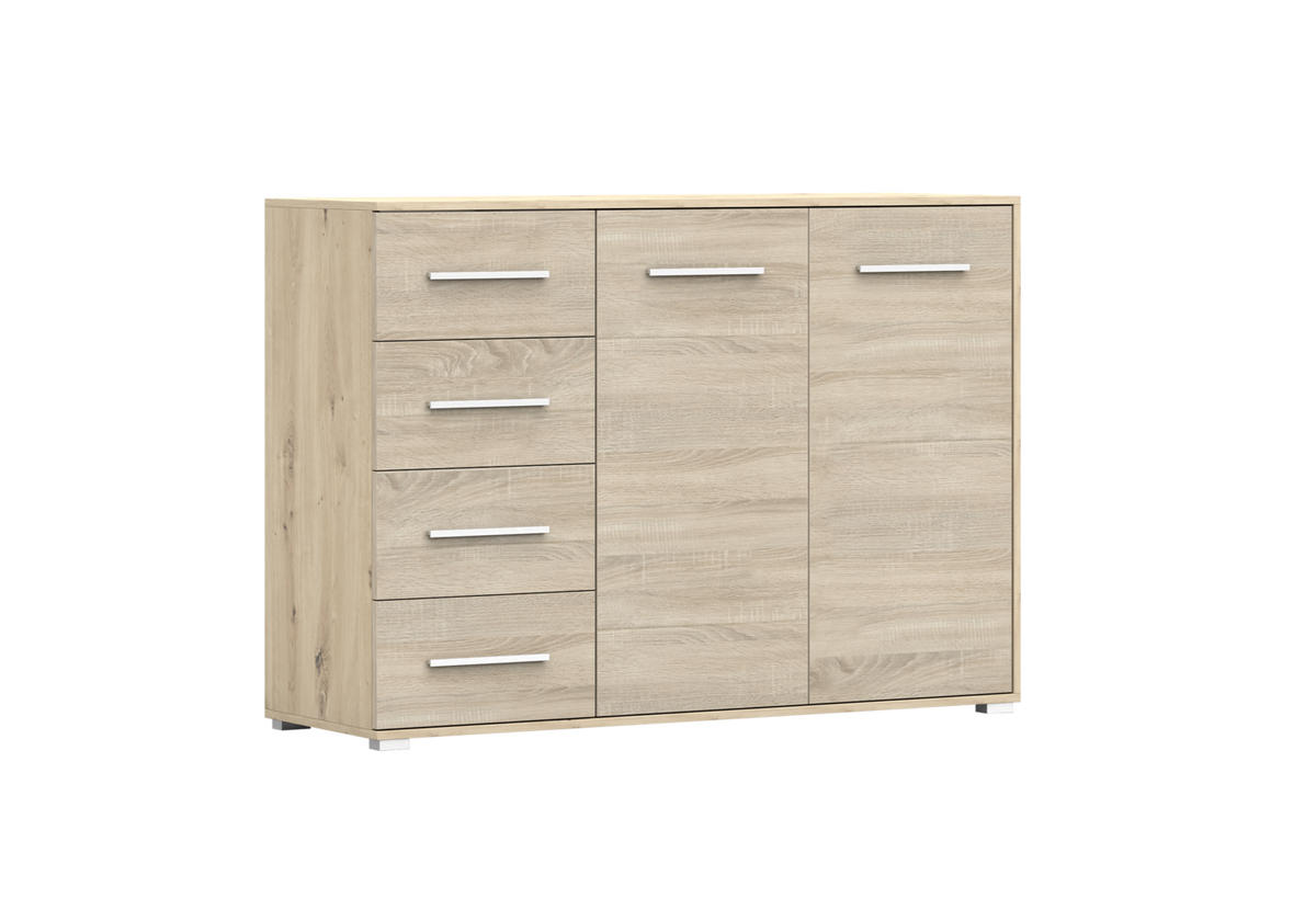 KOMMODE - Highboard IRYS 01 2D4S Artisan + Sonoma - Eiche Artisan/Sonoma Eiche, Holzwerkstoff (135/95/45cm) - Möblo