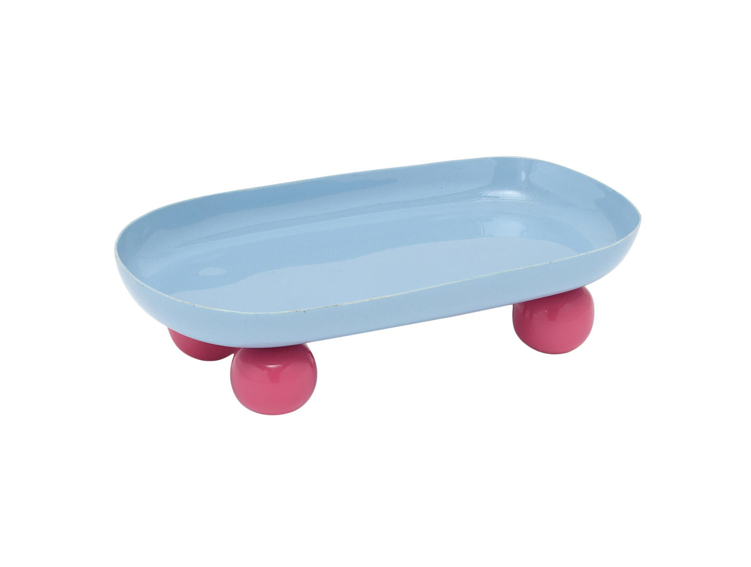 SERVIERTABLETT Double Funky Blau 39/16/6 cm - Hellblau, Metall (16/6/39cm) - Present Time