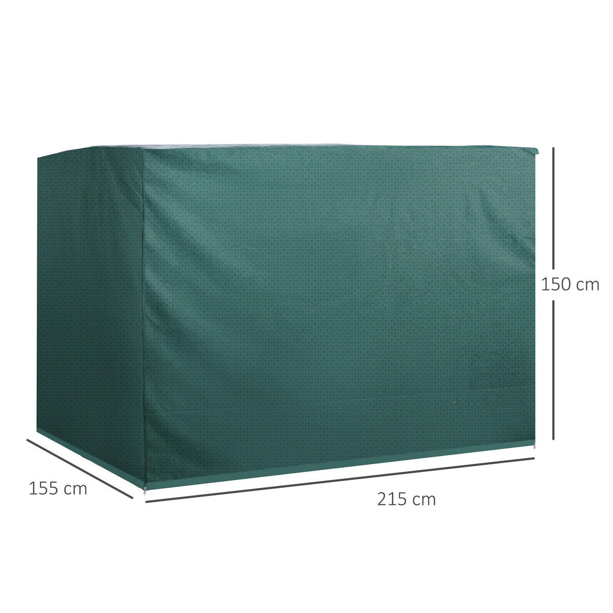ABDECKUNG Für Hollywoodschaukel DE-06982 3-Sitzer, wasserdicht & winterfest Grün - Dunkelgrün, Kunststoff (155/150/215cm) - ComfortXL