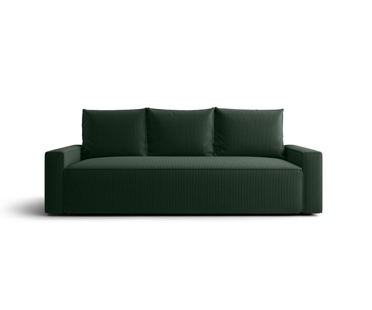 SOFA mit Schlaffunktion SAVIO Poso 14 - Dunkelgrün, Textil (232/90/90cm) - Bedante