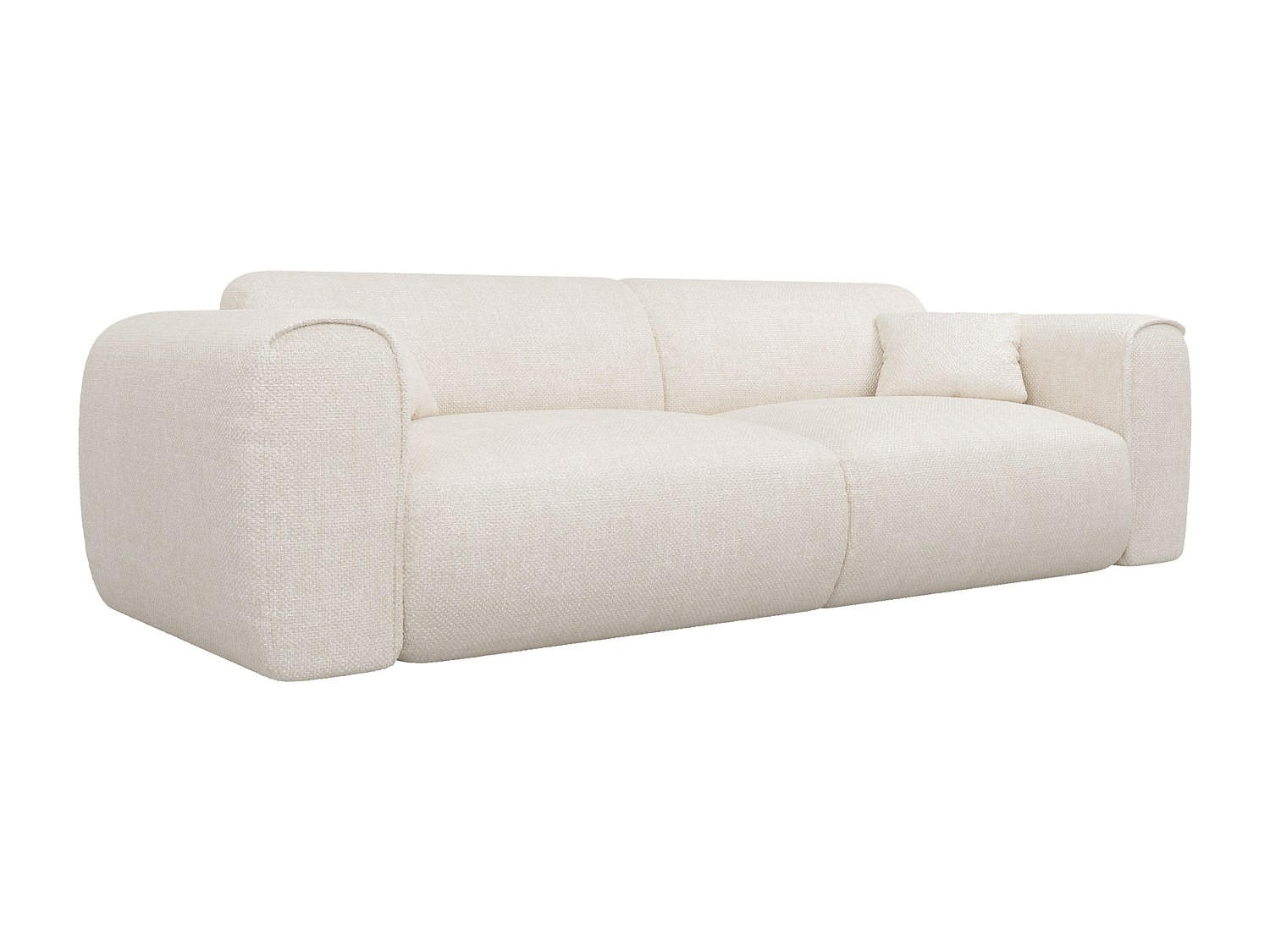 SOFA 4-Sitzer mit Matratze - Strukturstoff - Beige - POGNIA - Beige, Textil (236/73/100cm) - Vente-Unique