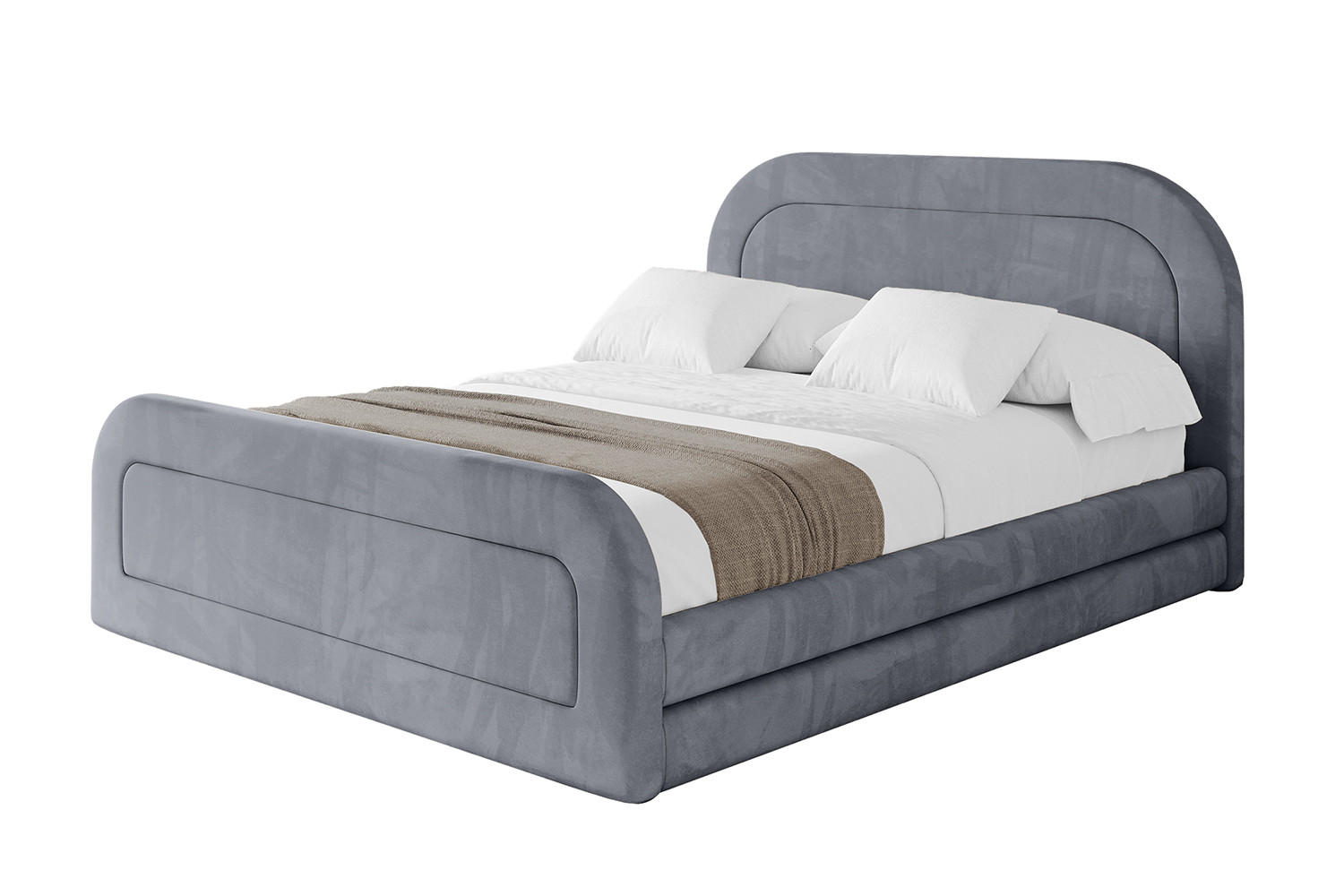 POLSTERBETT mit Bettkasten, Fußteil und Lattenrost, Boxbett mit Matratze H3/H4 - LERIS-Z 180x200 Grau - Grau, Holzwerkstoff/Textil (180/200cm) - ALTDECOR