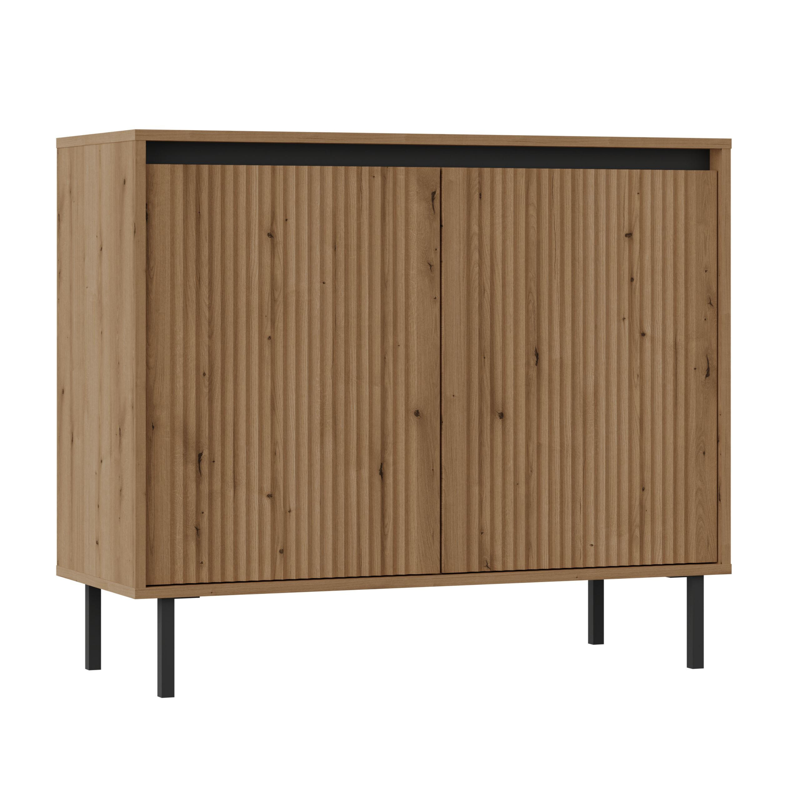 KOMMODE OSTIA 100/85/40 cm mit 2 Türen Goldfarben - Goldfarben, Holzwerkstoff (100/85/40cm) - MASSENO