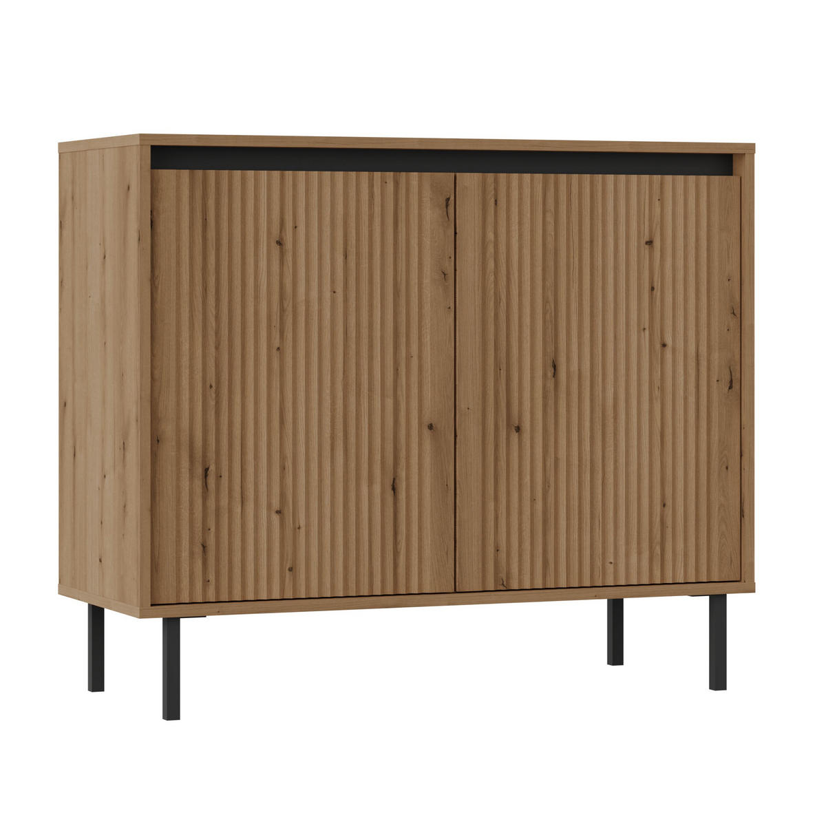 KOMMODE OSTIA 100/85/40 cm mit 2 Türen Goldfarben - Goldfarben, Holzwerkstoff (100/85/40cm) - MASSENO