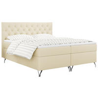 BOXBETT GRIMALDI 120/200 Creme Kunstleder - H3 - Creme, Holz/Textil (120/200cm) - MKS