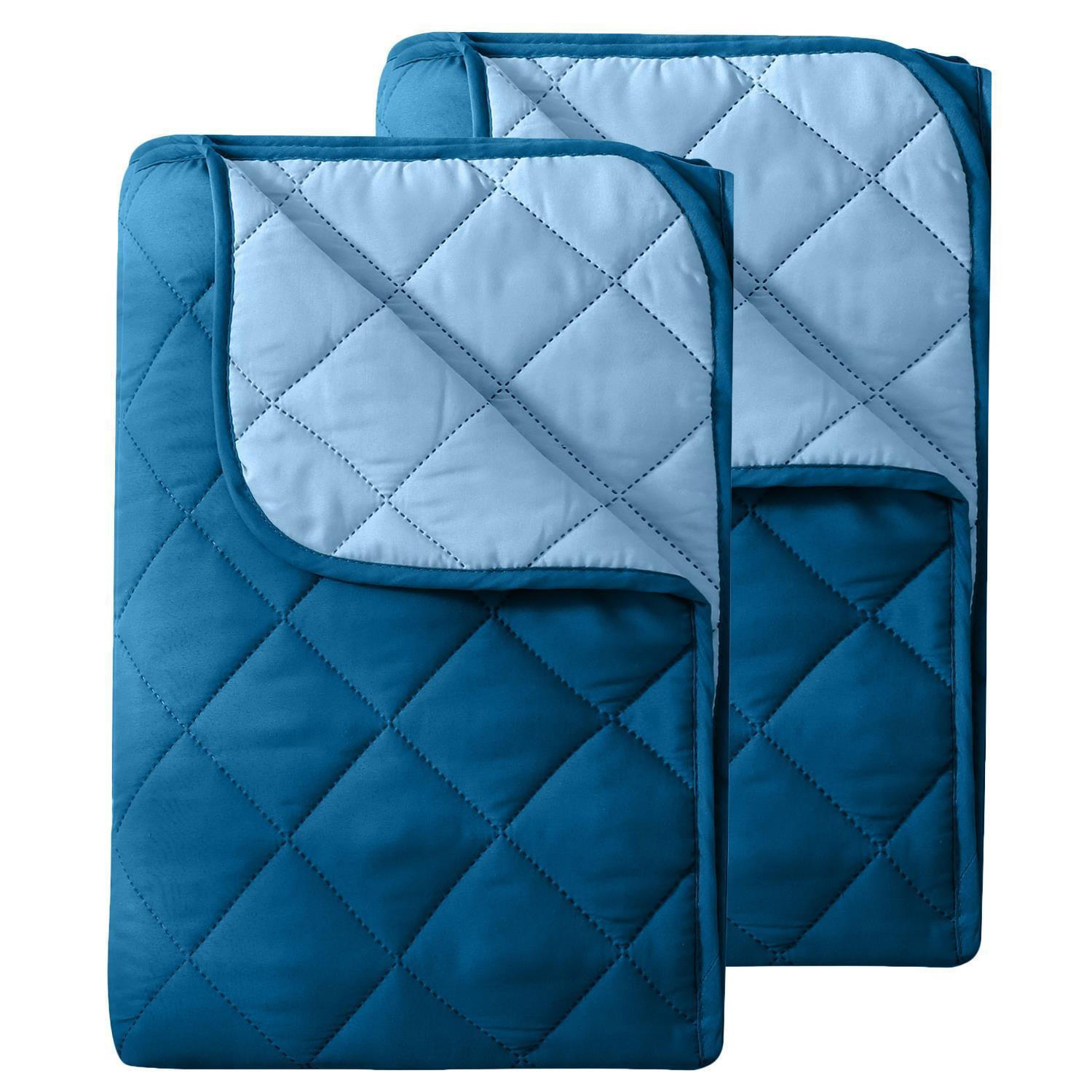 SOMMERBETT 2er Set Camping blau 135/200 cm Steppbett im Wende-Design Duo-Color - Blau, Textil (135/200cm) - wometo