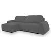 ECKSOFA ALMI mit Schlaffunktion, Bettkasten, Wellenfedern Komfortable Sitzpolsterung Elegantes Design Linke, 160x275 cm Grau - Grau, Holz/Textil (160/275cm) - DomoHome