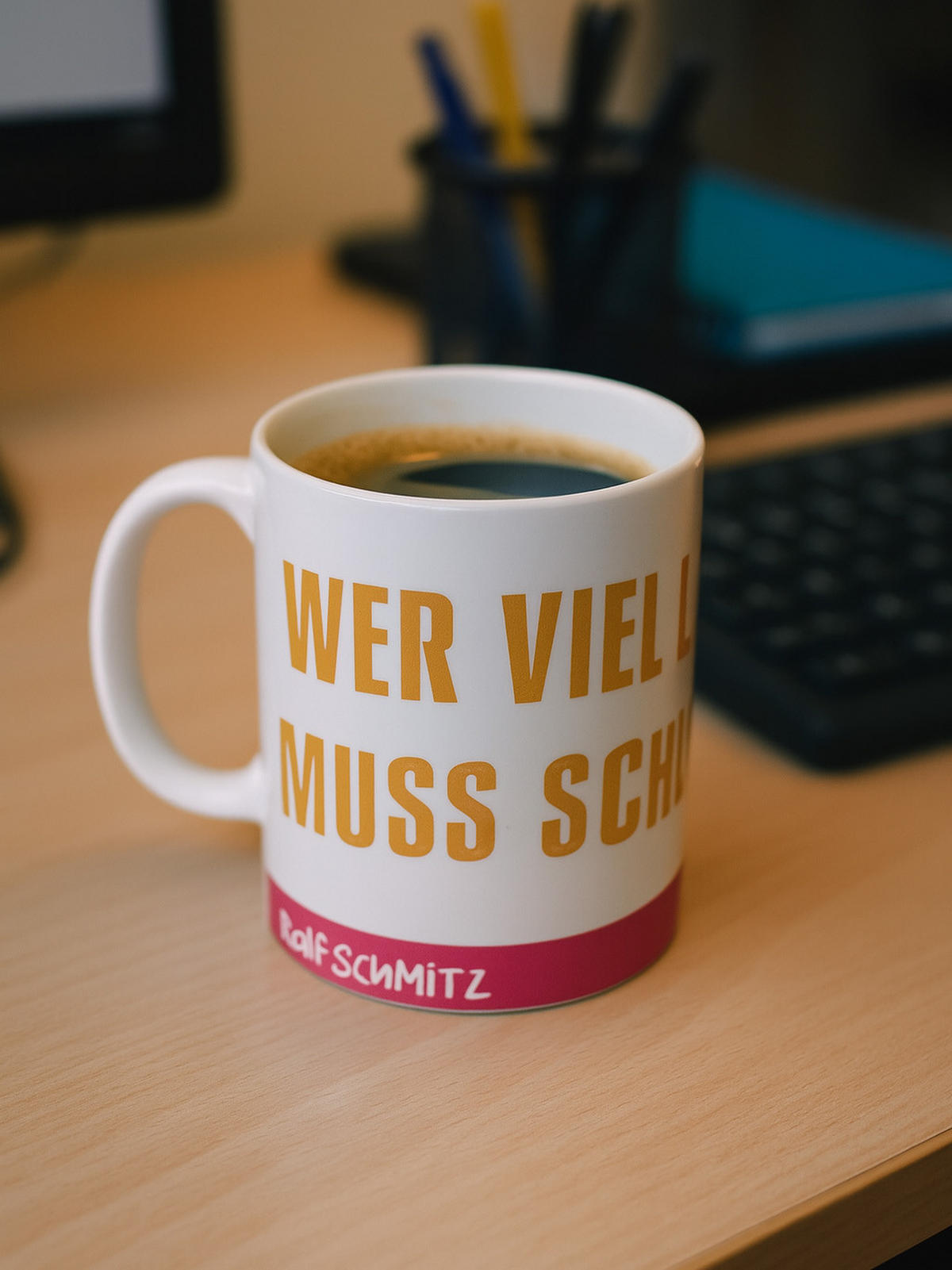 KAFFEEBECHER Ralf Schmitz Wer viel zu Sagen hat, muss schneller reden Mehrfarbig 320 ml - Multicolor, Keramik (0.32L) - United Labels