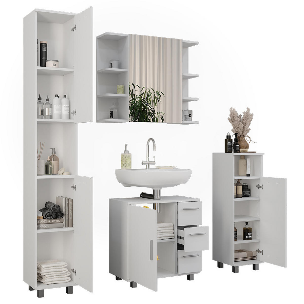 KOUPELNOVÝ NÁBYTEK Ilias Bílá - bílá, kompozitní dřevo (60.2/60.8/33cm) - Vicco