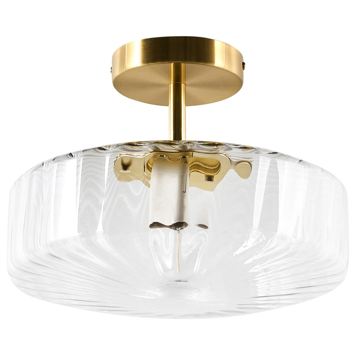 DECKENLAMPE Transparent Siepre - Transparent/Goldfarben, Glas (30/30/22cm) - Beliani