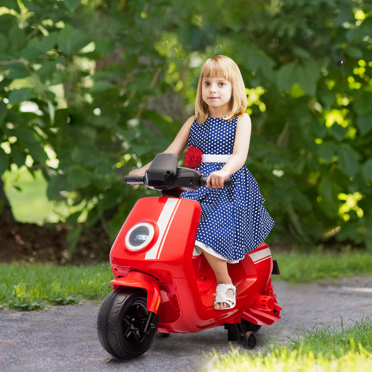 KINDER Elektro-Motorrad - Rot, Metall (90/39/61cm) - AIYAPLAY