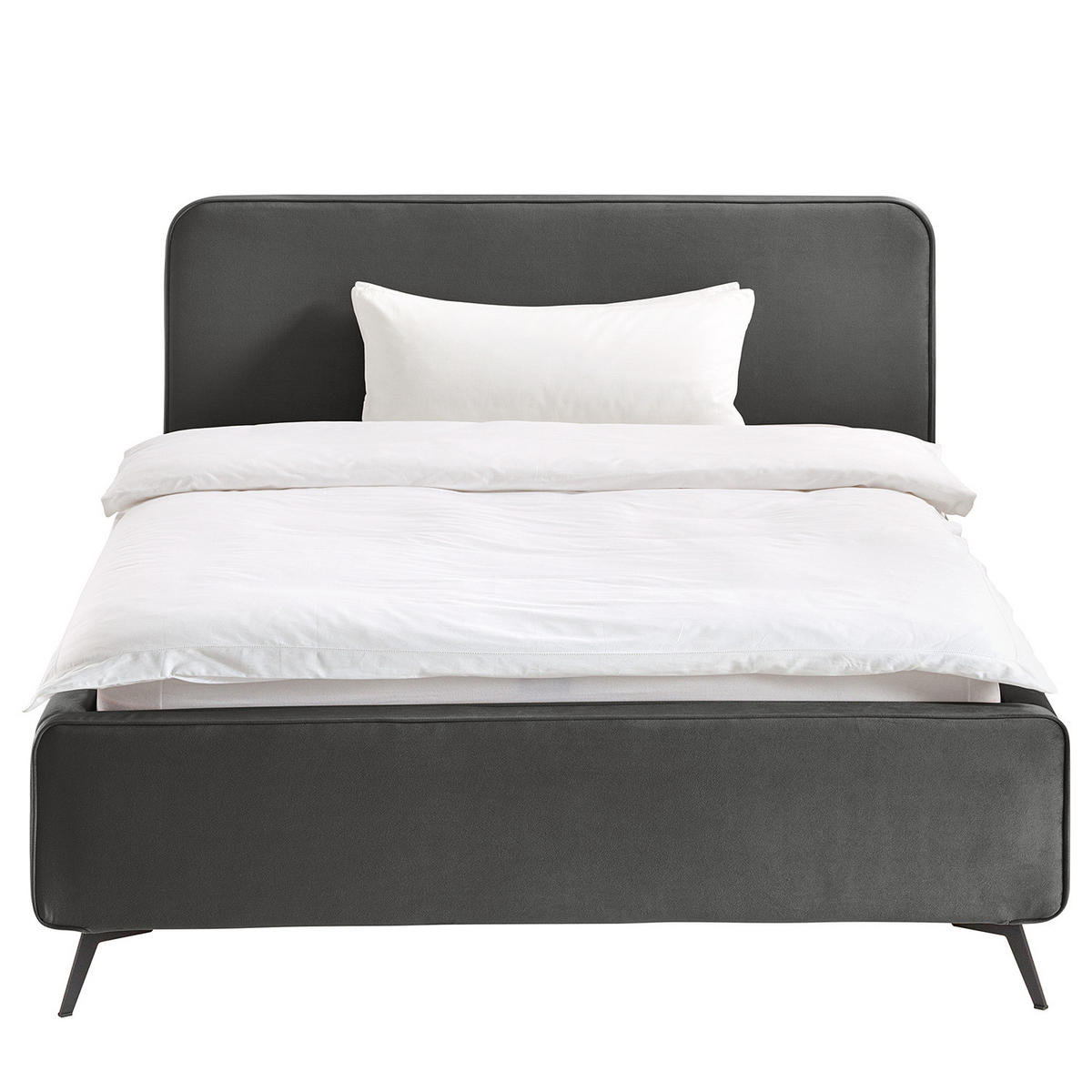 POLSTERBETT - Dunkelgrau, Textil (160/200cm) - home24