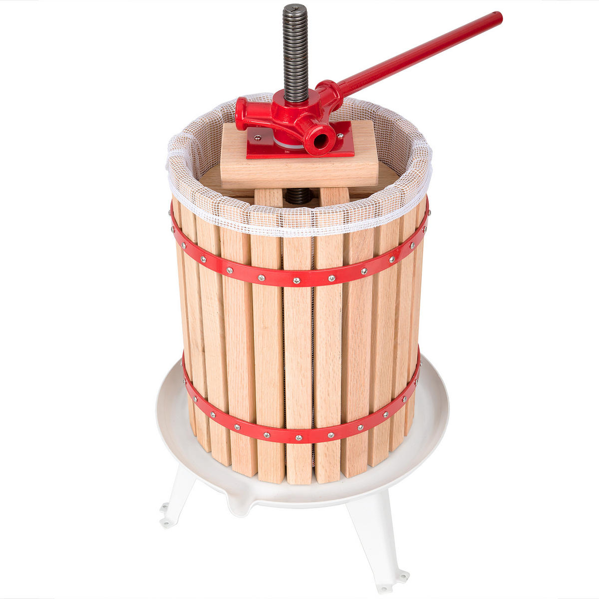 SAFTPRESSE 18 L ,71 x 60 x 38 cm,rot - Rot, Metall (60/38/71cm) - tectake