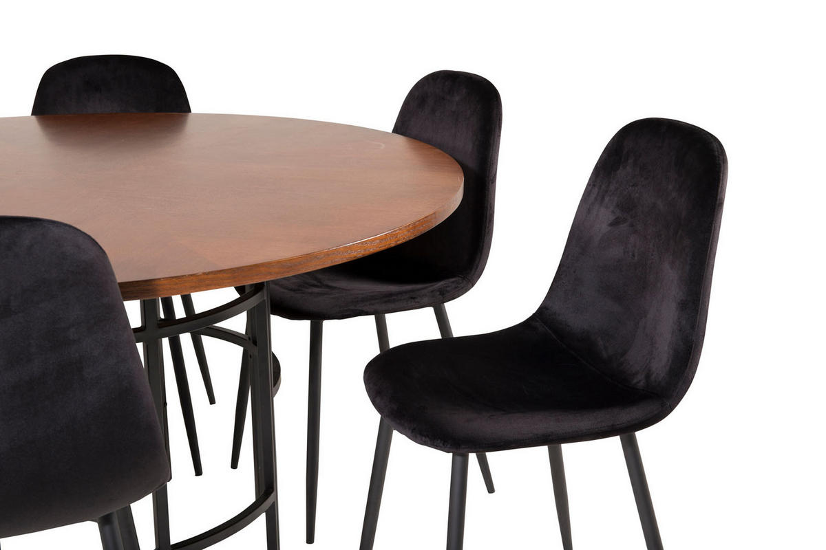TISCHGRUPPE Schwarz - Schwarz, Holzwerkstoff (140/74/140cm) - ebuy24