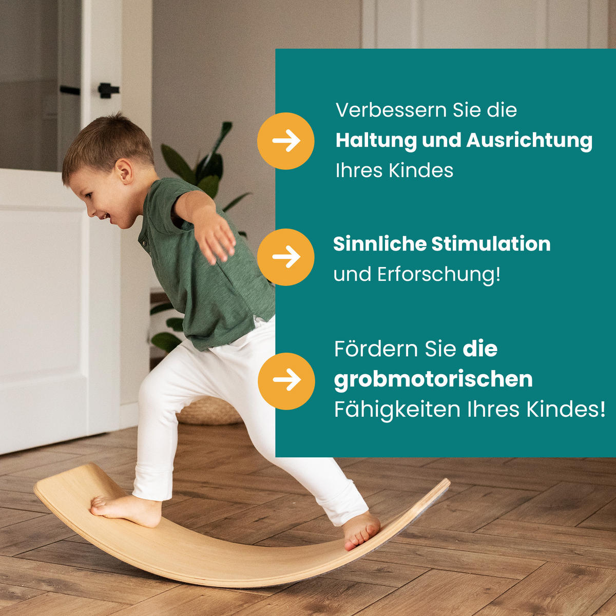 BALANCIERBRETT für Kinder 80x30cm, Balance Board, Naturholz - Naturfarben, Holz (30/18/80cm) - MeowBaby