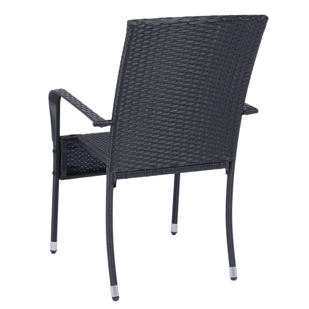 GARTENSTÜHLE Yoro 6er-Set - Schwarz, Kunststoff (50/90/50cm) - Juskys