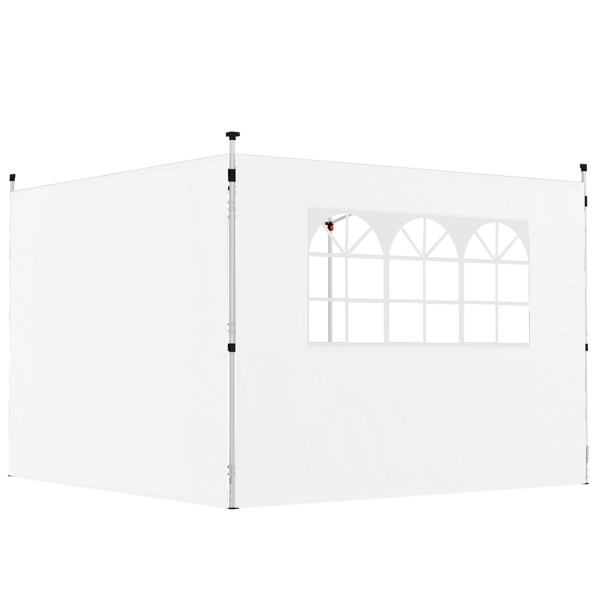 SEITENWÄNDE DE-12711 295/200 cm 2er-Set mit Fenster Weiß - Weiß, Textil (1/200/295cm) - ComfortXL