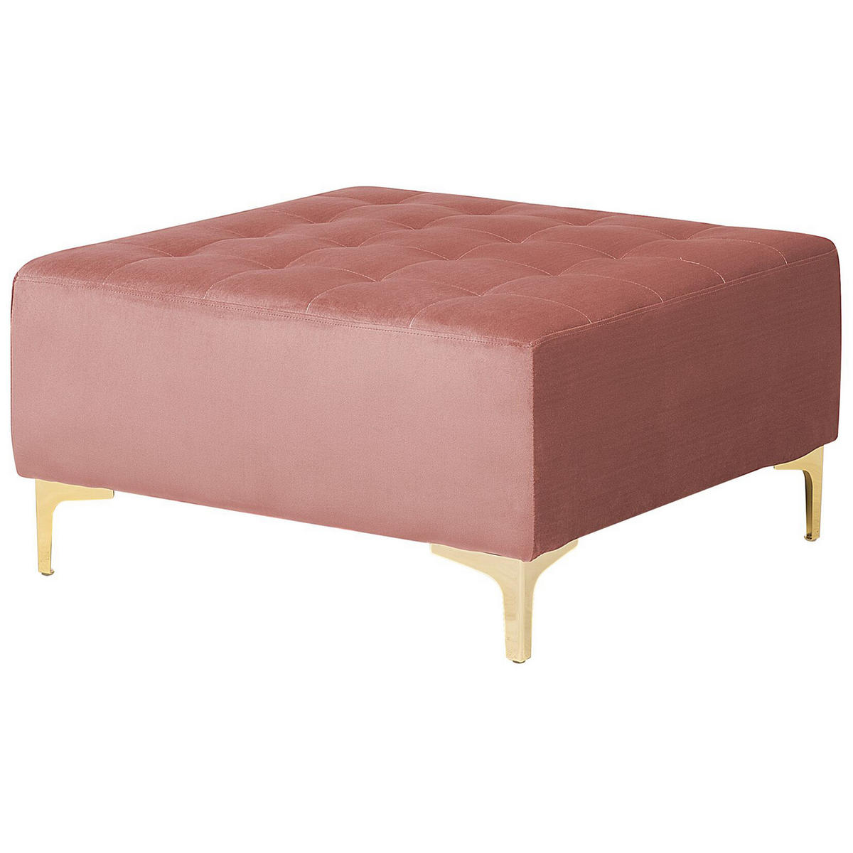 SCHLAFSOFA U-förmig mit Ottomane Samtstoff Rosa Aberdeen - Pink, Textil (348/83/168cm) - Beliani