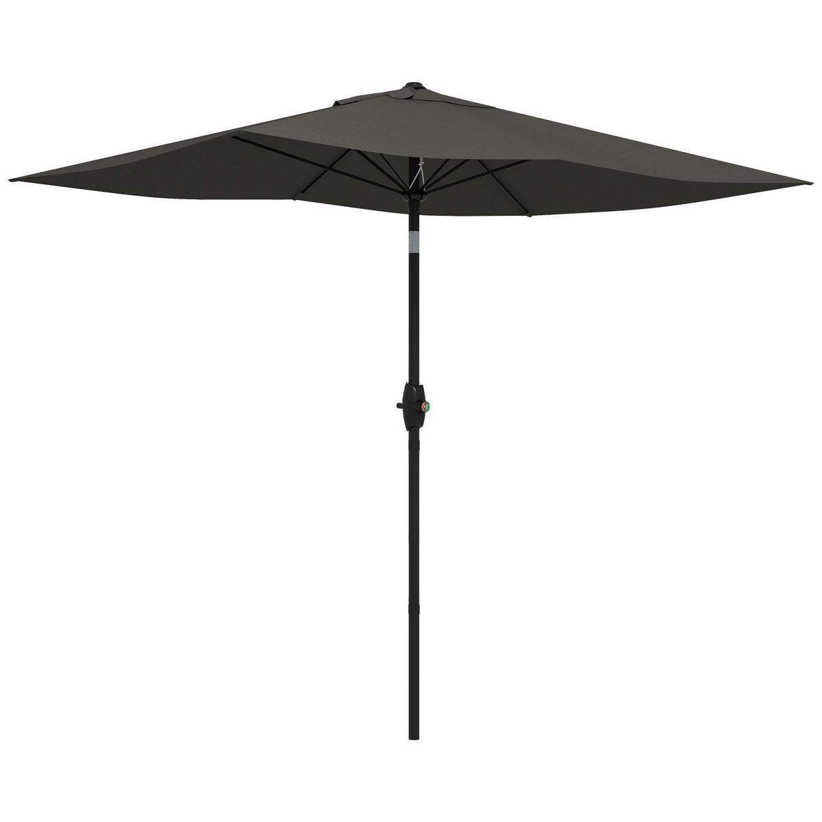 SONNENSCHIRM DE-11464 rechteckig, neigbar, mit Kurbel Dunkelgrau - Grau, Metall (200/290cm) - ComfortXL