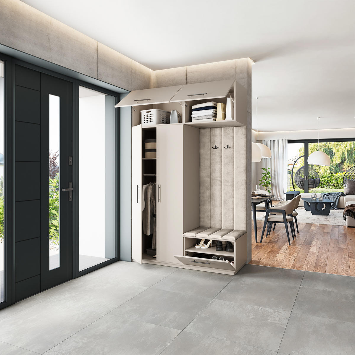 GARDEROBENSCHRANK REMA 150/240/60 cm Modern Kaschmir - Kaschmir, Holzwerkstoff (150/240/60cm) - MASSENO