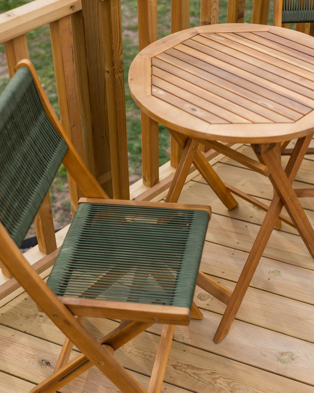 BISTRO-SET 2-Sitzer Grün Prossedi - Hellbraun/Grün, Holz - Beliani