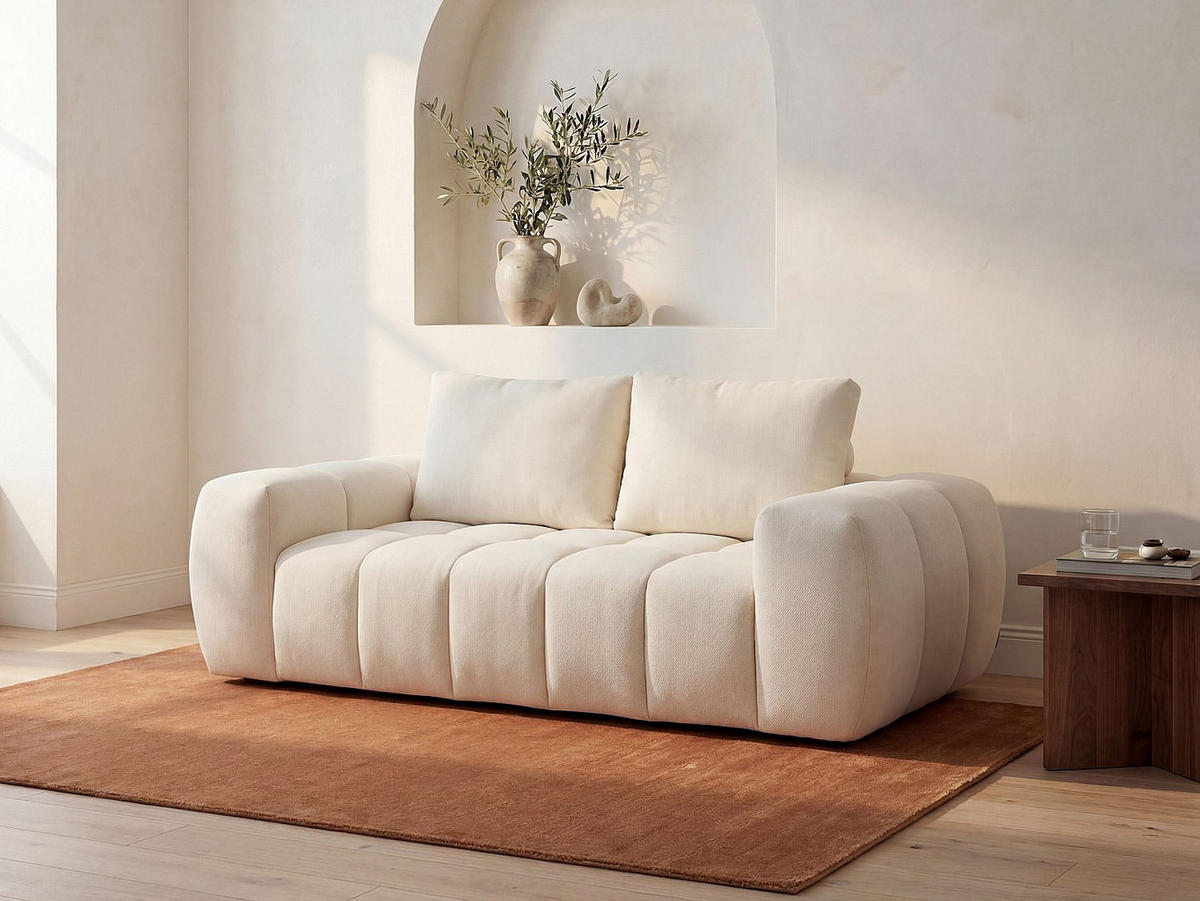 SOFA - 2 Personen - stoff - beige Benafo - Beige, Textil (190/84/104cm) - Vente-Unique