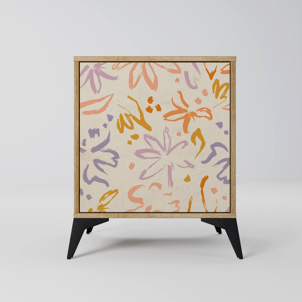 SIDEBOARD SPRING WHIMSY, Eichefarben, 57,5x42x57,5 cm, Ohne Füße - Eichefarben/Multicolor, Holzwerkstoff (57.5/57.5/42cm) - SpaceRebels