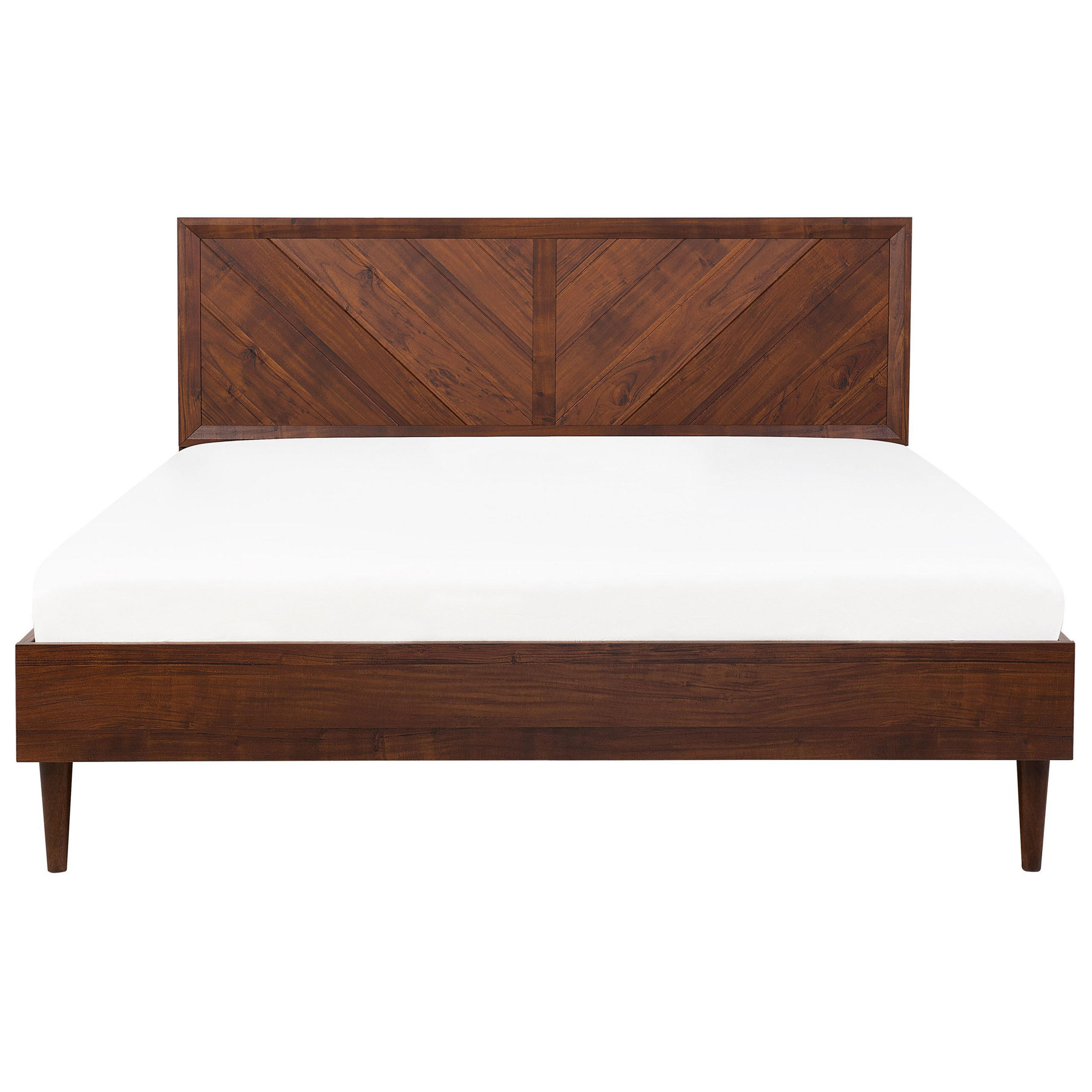 BETT 180/200cm Dunkler Holzfarbton Mialet - Dunkelbraun, Holzwerkstoff (180/200cm) - Beliani