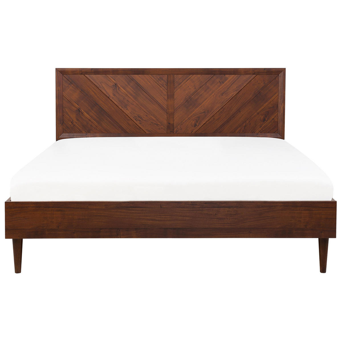 BETT 180/200cm Dunkler Holzfarbton Mialet - Dunkelbraun, Holzwerkstoff (180/200cm) - Beliani