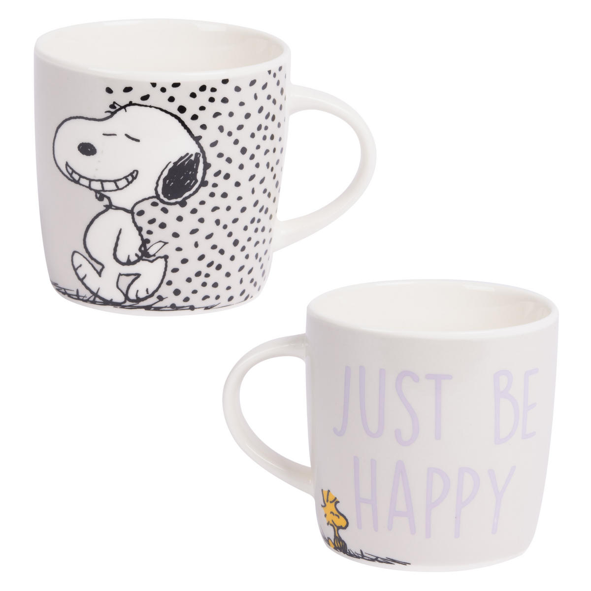 FRÜHSTÜCKSSET The Peanuts Snoopy Did someone say food! Weiß 3-teilig - Multicolor, Keramik (23.8/11.2/23.3cm) - United Labels