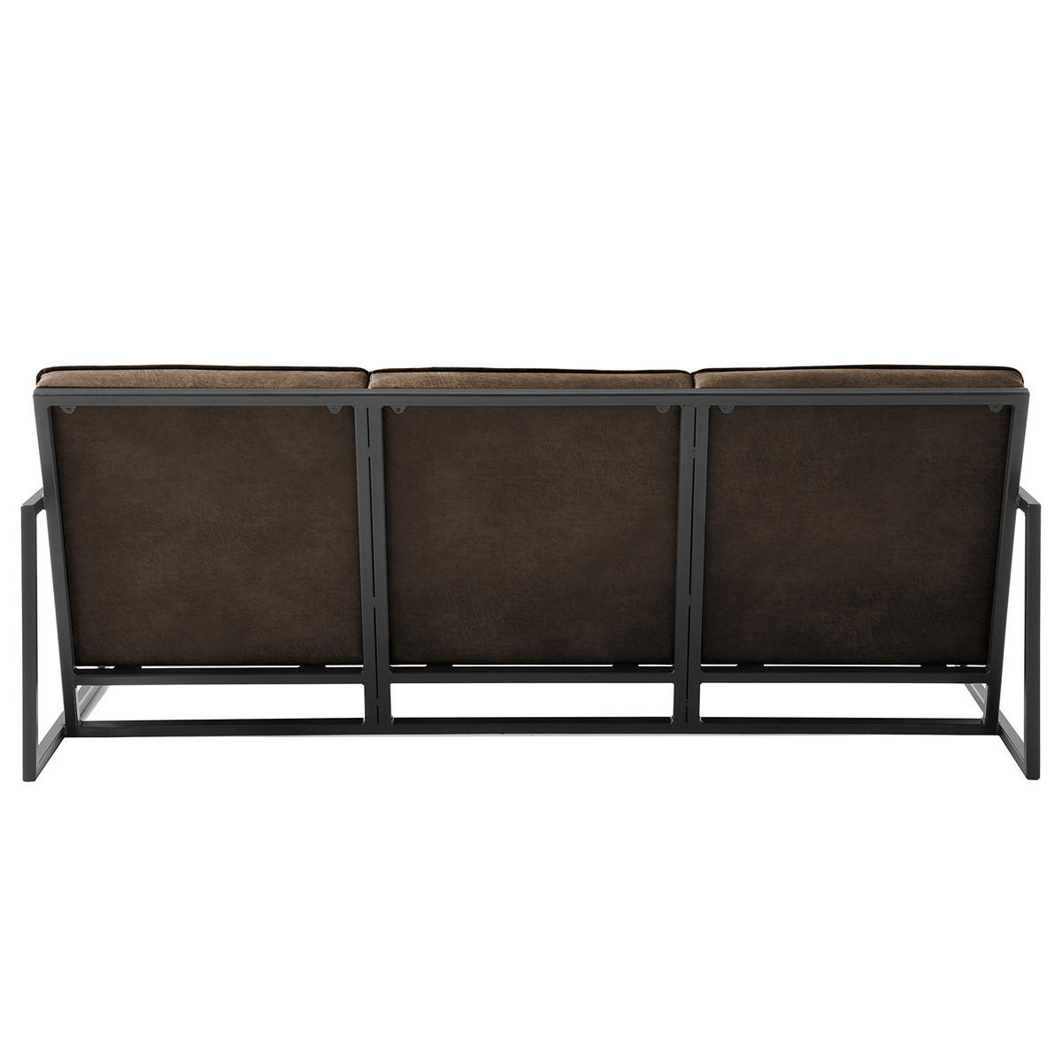 3-SITZER SOFA - Antiklederlook - Graubraun, Textil (185/74/82cm) - home24