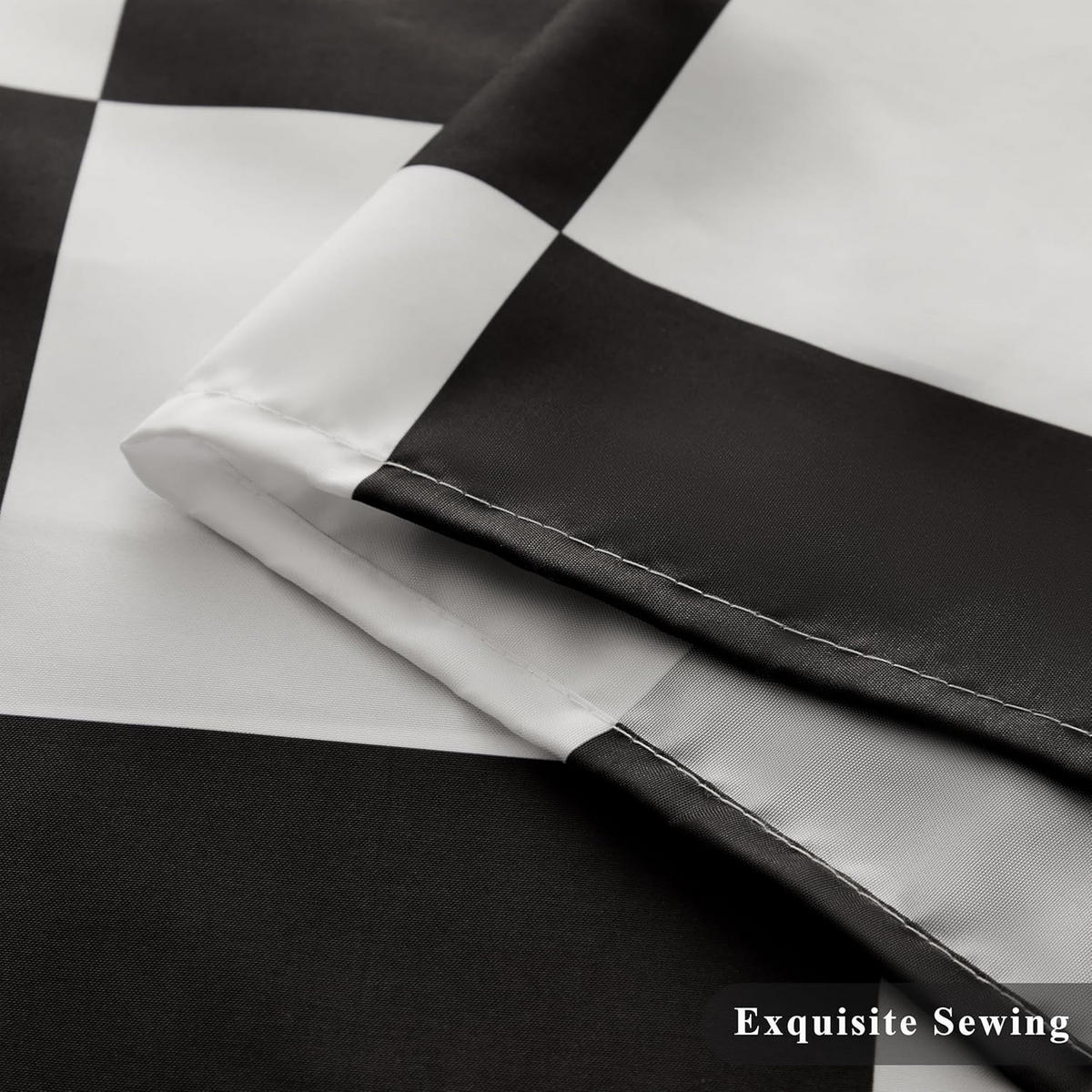 DUSCHVORHANG Karierter 180 x 180 cm - Schwarz, Textil (180/180cm) - Kaket