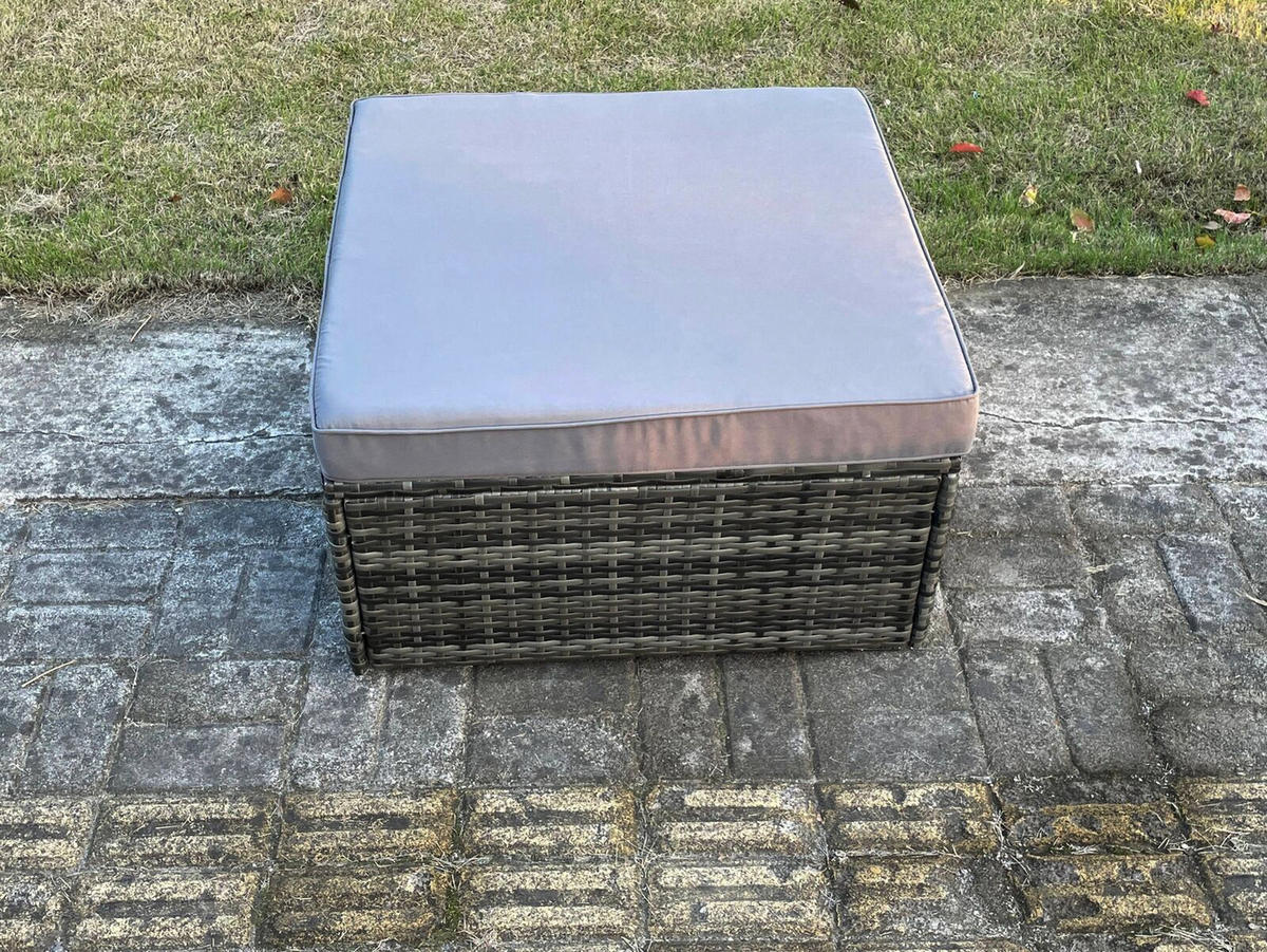 GARTENLOUNGE-SET Polyrattan 8-Sitzer - Dunkelgrau, Metall - Fimous