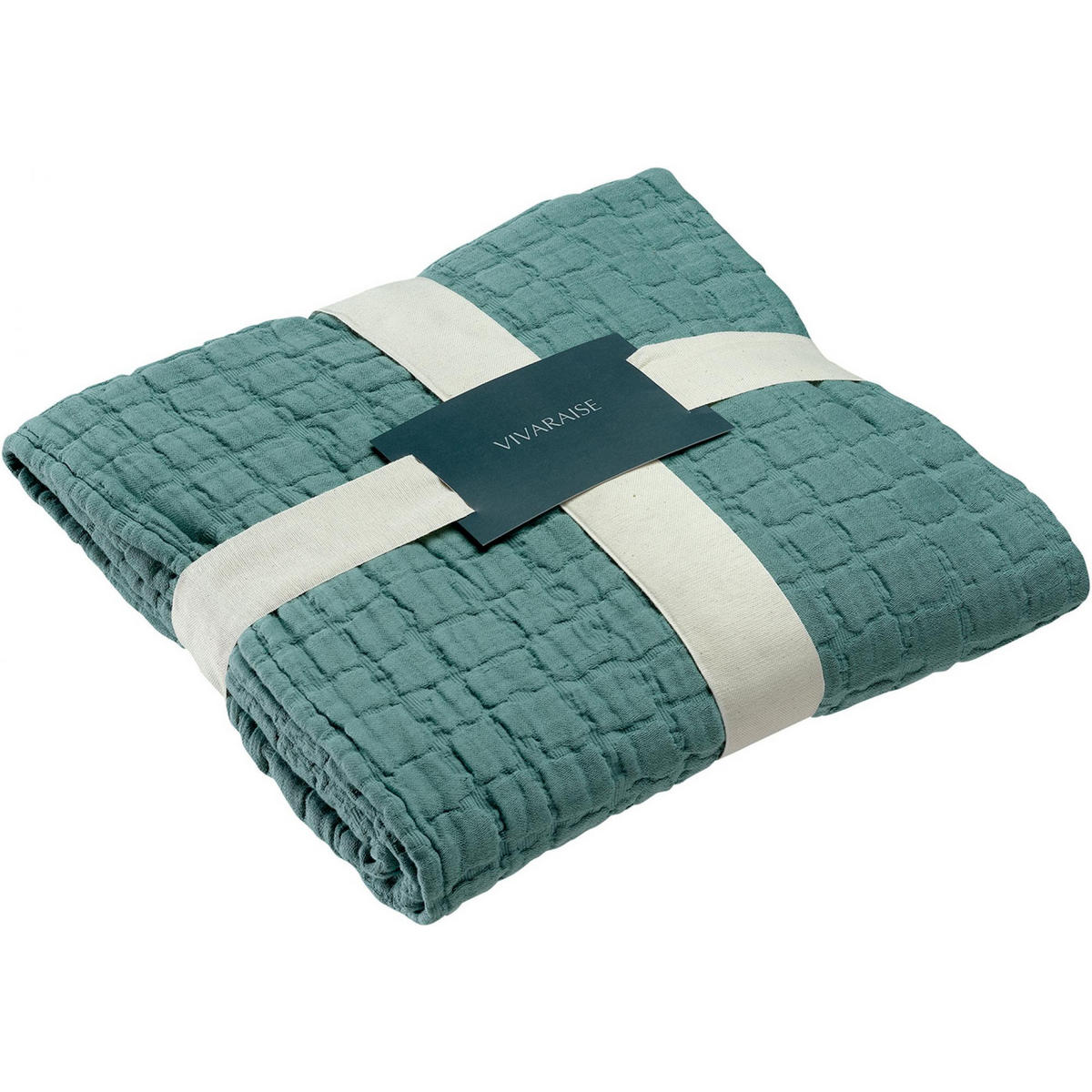 PLAID Swami sandfarbe 130 x 200 cm - Hellgelb, Textil (130/200cm) - Vivaraise