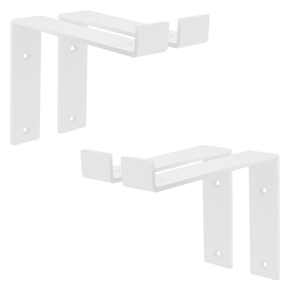 REGALHALTERUNG 2er Set - Weiß, Metall (14.5/4/20cm) - ML-DESIGN