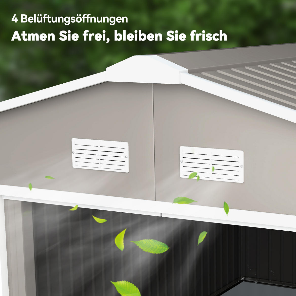 GARTENHAUS Hellgrau 386.0/340.0/200.0cm - Hellgrau, Metall (340/200/386cm)