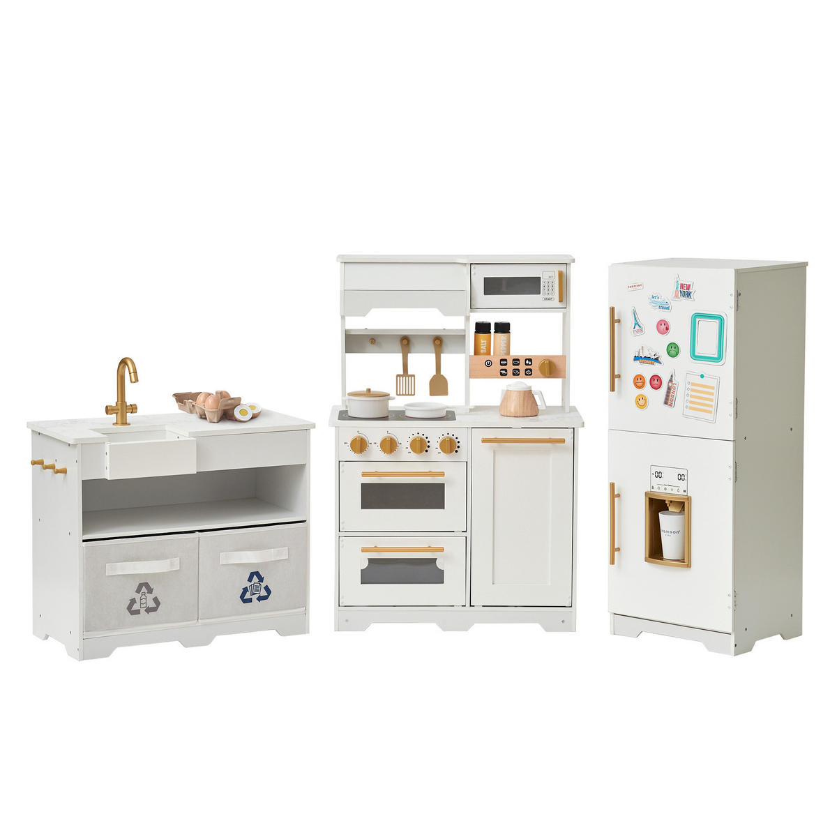 KINDERKÜCHE Atlanta - Weiß, Holzwerkstoff (154/33/87cm) - Teamson Kids