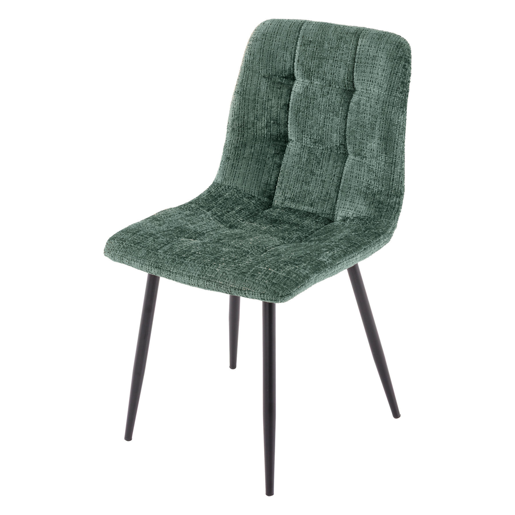 STUHL TRES CHIC Chenille Grün 90 cm - Schwarz/Grün, Kunststoff/Textil (54/88/44cm) - riess-ambiente