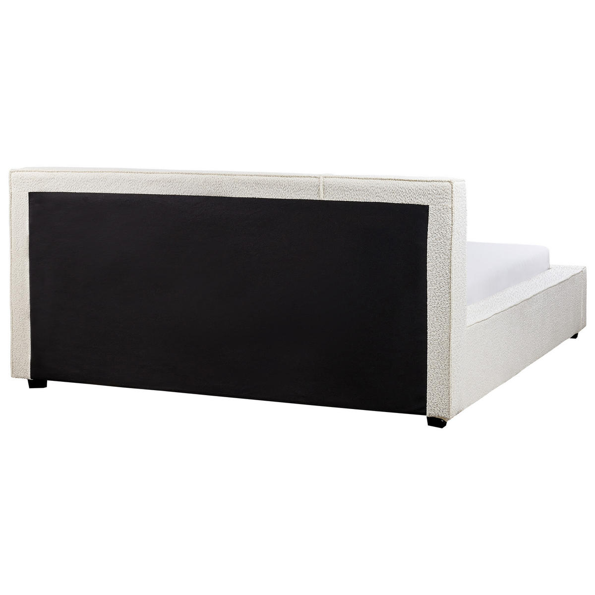 POSTELJA z letvenim dnom 160/200 bouclé kremasto bela Mirande - krem, tekstil (160/200cm) - Beliani