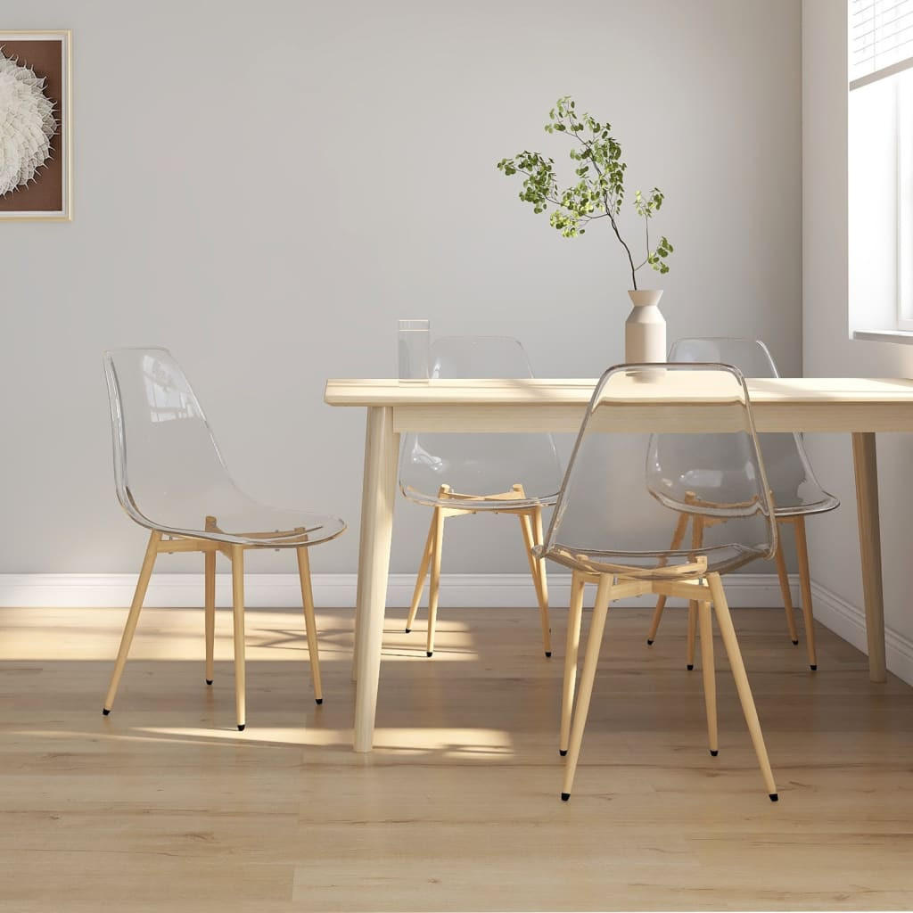 ESSZIMMERSTÜHLE 4 Stk. Transparent PET 46*52*84cm - Transparent, Metall (46/84/52cm) - ZMH