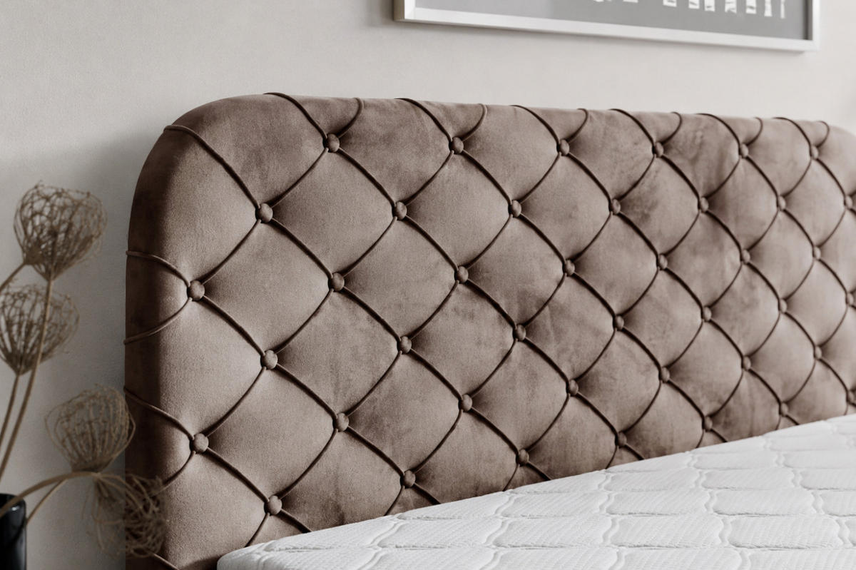BOXBETT mit zwei Bettkasten 120x200 cm in Braun - Braun, Textil (120/200cm) - Home Collective