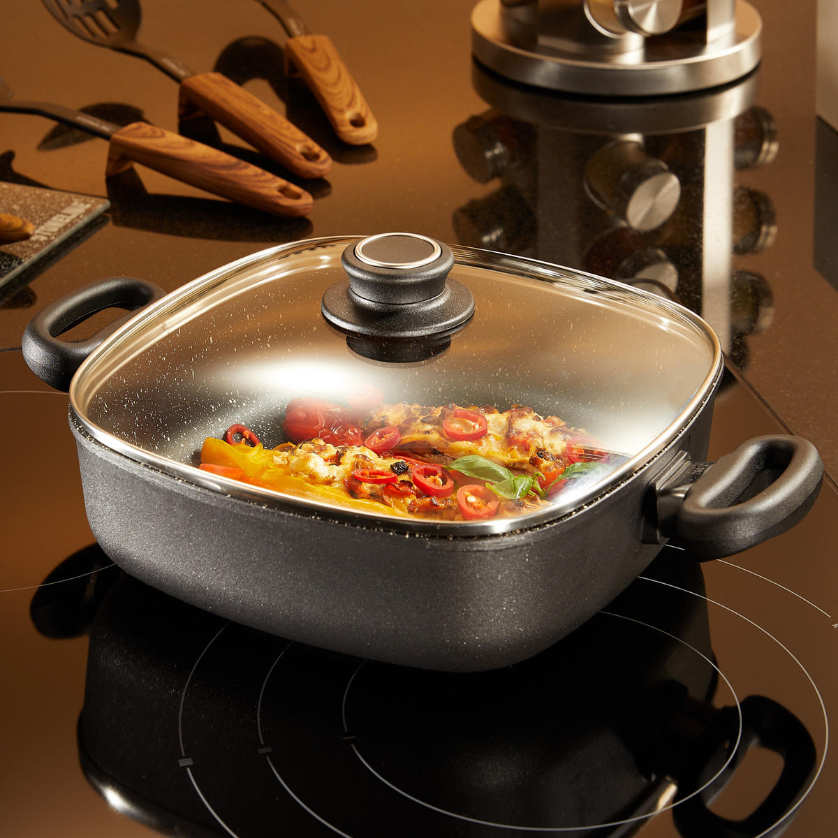 ECKPFANNE - Grau, Metall (24cm) - Stoneline