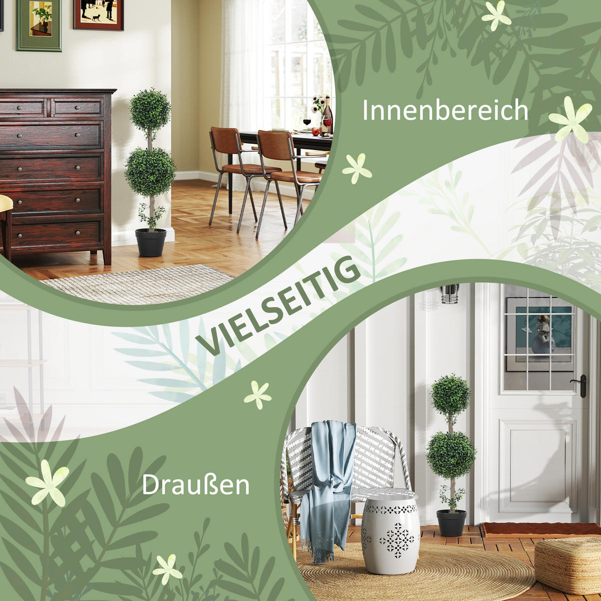 KÜNSTLICHE Pflanzen Grün 18.0/18.0/91.6cm - Grün, Kunststoff (91.6cm)