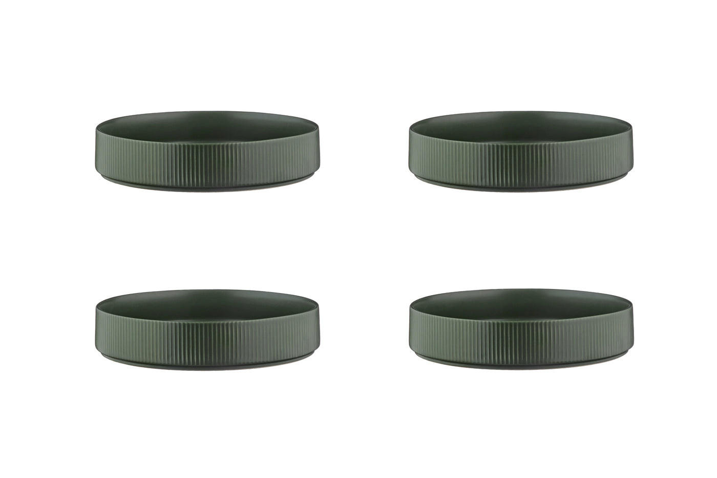 SUPPENTELLER Scandi Ø21,5cm - 4er-Set - Olive - Grün, Keramik (21.5cm) - Björn