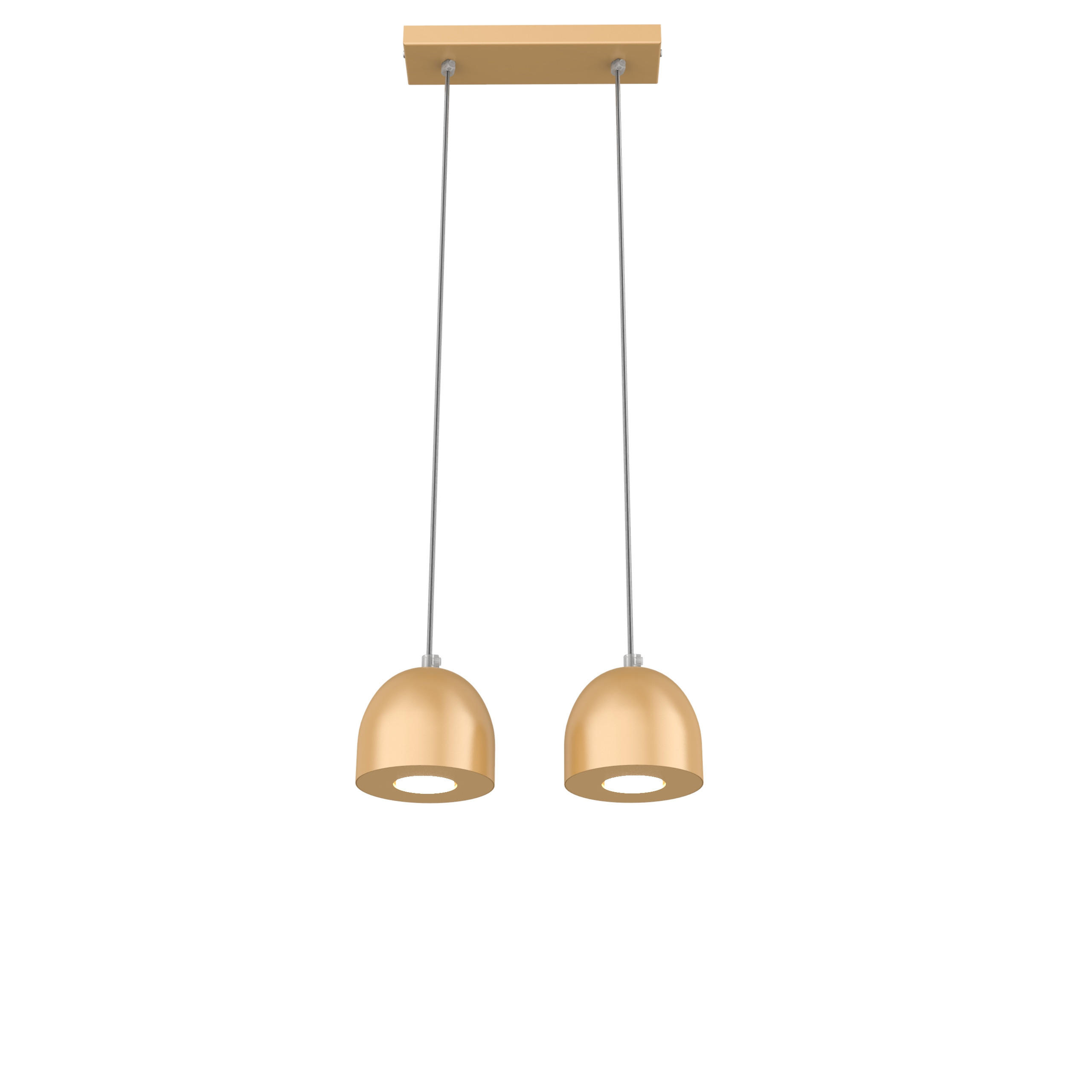 HÄNGELEUCHTE Campanella Linear X2 - Goldfarben, Metall (6.5/27/120cm) - Lumicom