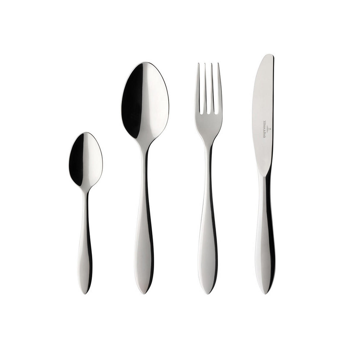 TAFELBESTECK Arthur silber 24er Set - Silberfarben, Metall - Villeroy & Boch
