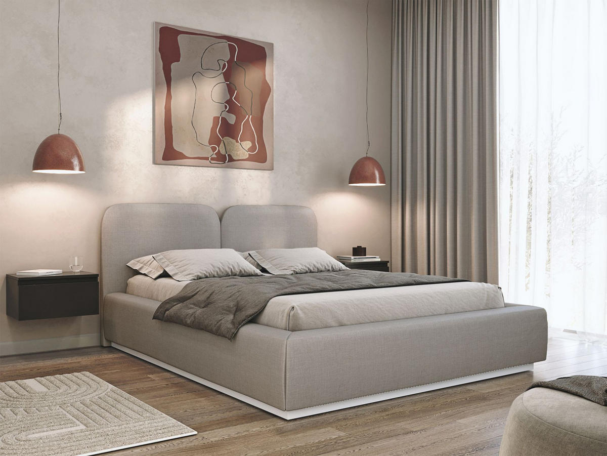 POLSTERBETT Comoves 160x200 Dunkelbeige mit Chenillebezug - Beige, Textil (160/200cm) - Selsey