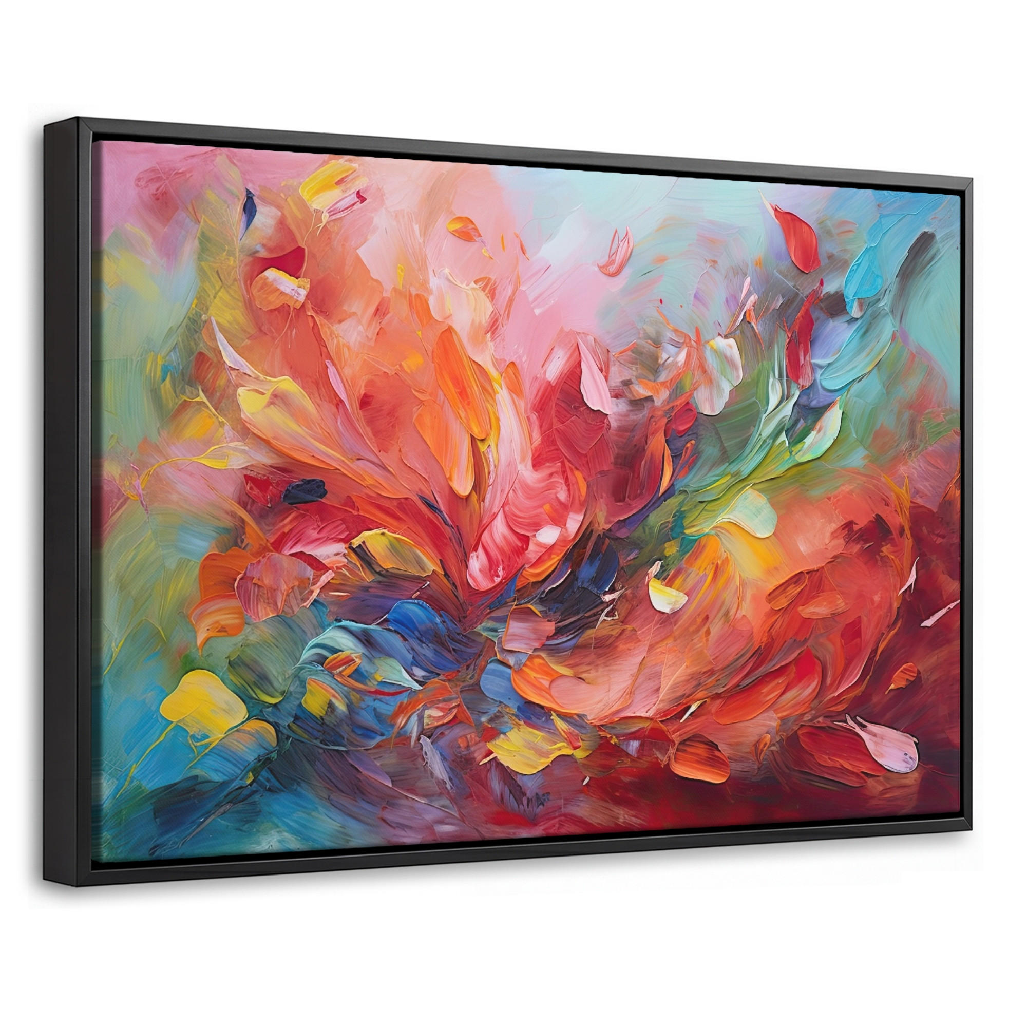 LEINWAND Bilder mit Rahmen - Ölgemälde - Kunst - Abstrakt - Farbenfroh - 30x20 - Altrosa, Textil (30/20cm) - MuchoWow