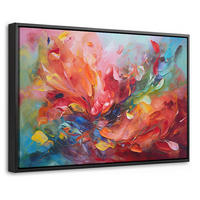 LEINWAND Bilder mit Rahmen - Ölgemälde - Kunst - Abstrakt - Farbenfroh - 30x20 - Altrosa, Textil (30/20cm) - MuchoWow