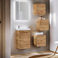 BADMÖBEL-SET 5-TLG. Luton-56 - Braun, Holzwerkstoff (95/195/22cm) - Lomado